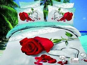 Постельное белье 2-х спальное (евро) из сатина с розами