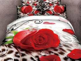 Постельное белье 2-х спальное (евро) из сатина с розами